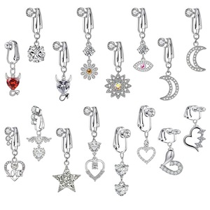 Anillos de <span class=keywords><strong>ombligo</strong></span> falsos con clip al por mayor, sin perforación, con colgante de mariposa de circonita cúbica, joyería corporal <span class=keywords><strong>para</strong></span> mujer - Product Image 2