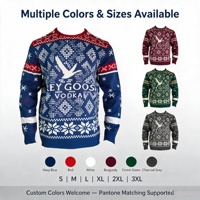 Pull de Noël pour homme, col rond, jacquard Fair Isle, tricoté, logo personnalisé, OEM, ODM, faible MOQ