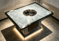 Table de barbecue multifonctionnelle sans fumée Ji Lu, table de barbecue auto-purifiante intégrée pour la restauration