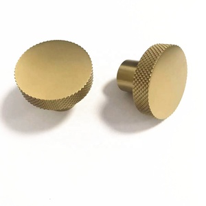 Poignées de tiroir de placard en aluminium, laiton, or, moletées, boutons pour commode, chambre à coucher, cuisine, salle de bain, entrepôt extérieur - Product Image 1