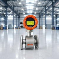 Alat Ukur Aliran Elektromagnetik Kontrol Proses OEM, untuk Cairan Air, Akurasi Tinggi ±0.5%, Bertenaga Baterai, DN80 Baja Tahan Karat
