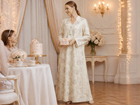 Abaya Dubaï en polyester brodé de fleurs avec sequins, col montant, pendentif à pompon, manches longues, vêtement islamique pour mariage et Aïd
