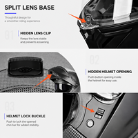Casque de moto modulaire rabattable homologué DOT, coque ABS, doublure EPS, double visière, équipement de course intégral pour rallye et moto tout-terrain