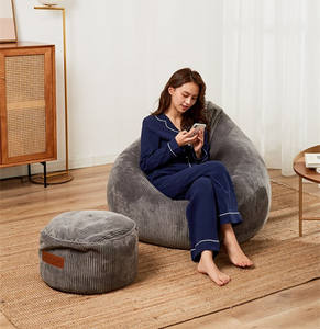 ปลอกเก้าอี้โซฟาบีนแบ็กกระเป๋าในร่ม,ผ้าคลุมบีนแบ็กเบาะขนาดใหญ่สำหรับผู้ใหญ่ผ้าคลุมบีนแบ็กทรงลูกแพร์ - Product Image 5