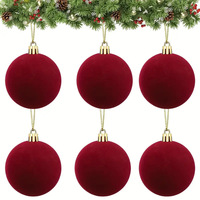 Boules de Noël en plastique velours de haute qualité, résistantes aux intempéries, faites à la main, en vrac, décorations festives pour la maison et le bureau