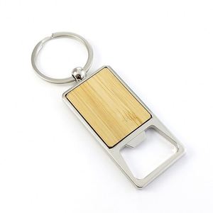 Creative Rotating Bamboo Model Cross Border Bottle Opener Keychains Blank Wood Openers <b>Key</b> Chains <b>Tag</b> for Engravable DIY Crafts - Product Image 6
