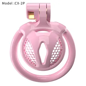 AIZHILIAN Dispositif de chasteté masculine en résine Cobra Cock Cage 5 Pénis Cock Ring Sleeve Lock Penis Cage Bondage Belt Fetish Sex Toy For Men