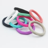 OKSILICON Bagues de sport empilables minces pour femmes Bandes de mariage en silicone avec diamant Bague en silicone personnalisée en forme de O Bague de conception simple