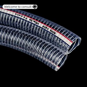PVC Spiral Suction Pipe 200mm Transparent Water Pump Hose For Oil Plastic Particles - Product Image 3