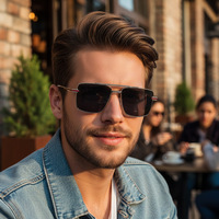 Nouvelles lunettes de soleil carrées de luxe pour hommes, vente en gros, lunettes rondes de haute qualité, protection UV400, lunettes de soleil de marque pour hommes