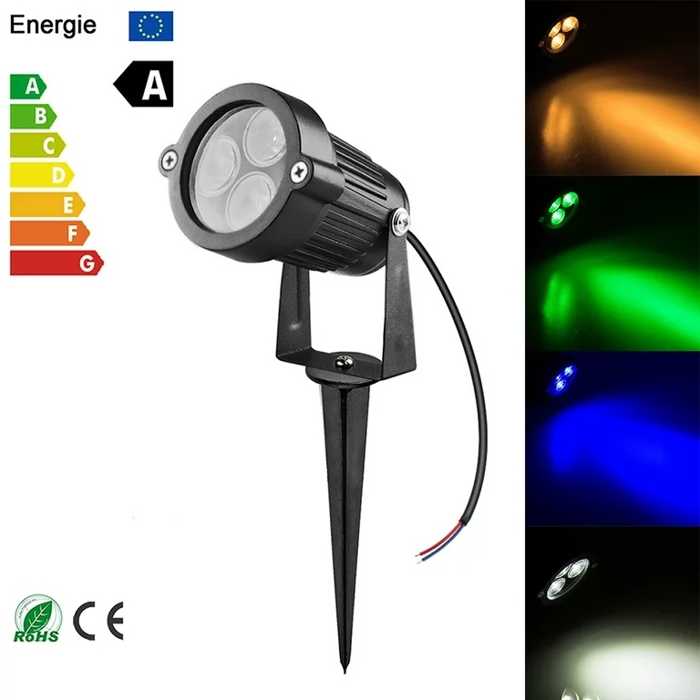 5W Low Voltage Landscape Lights Outdoor 12V DC LED Landscape Lighting 3000K Warm White Waterproof Garden Spotlights