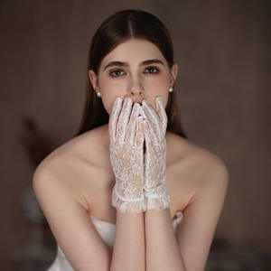 Chất lượng tốt xinmeiji wg093 găng tay, New Retro double-layer ren <span class=keywords><strong>v</strong></span>áy ngắn <span class=keywords><strong>v</strong></span>à áo choàng buổi tối, phụ kiện đám cưới cho cô dâu - Product Image 3