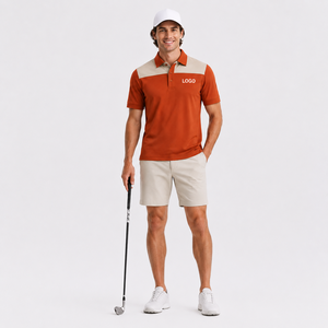 Polo de Golf Personalizado con Logotipo para Hombre, Bloques de Color, Contraste en el Pecho, Manga Corta, Tejido de Punto, Marca Privada, Fabricante OEM ODM - Product Image 1