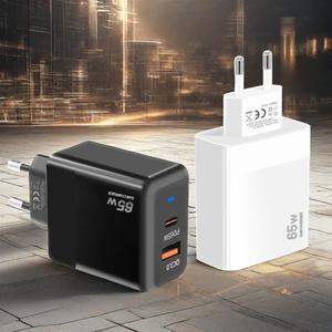 65W personalizado GaN PD 45W QC 20W 2-en-1 LED adaptador de cargador multifuncional de 2 en 1 | Tipo-<span class=keywords><strong>C</strong></span> de carga rápida - Product Image 6