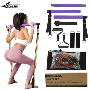 GEDENG yoga pilates resistance stick muscle pilates bar kit with resistance band