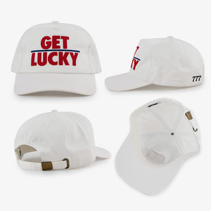 Casquette de baseball en coton blanc souple non structurée entièrement personnalisable, cinq panneaux, visière pré-courbée, logo brodé en chaîne, casquettes de baseball 5 panneaux - Product Image 3