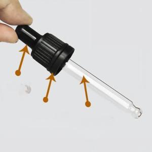 Tapa de rosca de aluminio y plástico <span class=keywords><strong>para</strong></span> botellas de aceites esenciales, anillo negro dorado duradero <span class=keywords><strong>con</strong></span> tubo de vidrio, tamaño de puerto de 18 mm, personalizable - Product Image 6