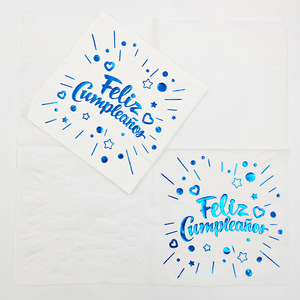 Serviettes carrées estampées à chaud de style espagnol, serviettes en papier jetables haut de gamme pour hôtels, restaurants, célébrations d'anniversaire - Product Image 3