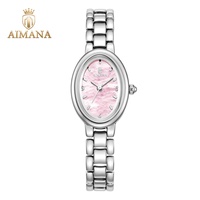 AIMANA Nouvelle montre à quartz élégante de luxe léger pour femme avec cadran en forme d'œuf de pigeon, bracelet en acrylique, résistante à l'eau 30M