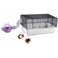 Cage pour petits animaux 24 "pour hamsters, lapins et cochons d'inde avec porte-bagages de salle de bains Cage pour hamster multifonction DlY