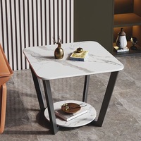 Table d'appoint minimaliste carrée pour canapé, table de chevet en marbre, petite table basse d'angle