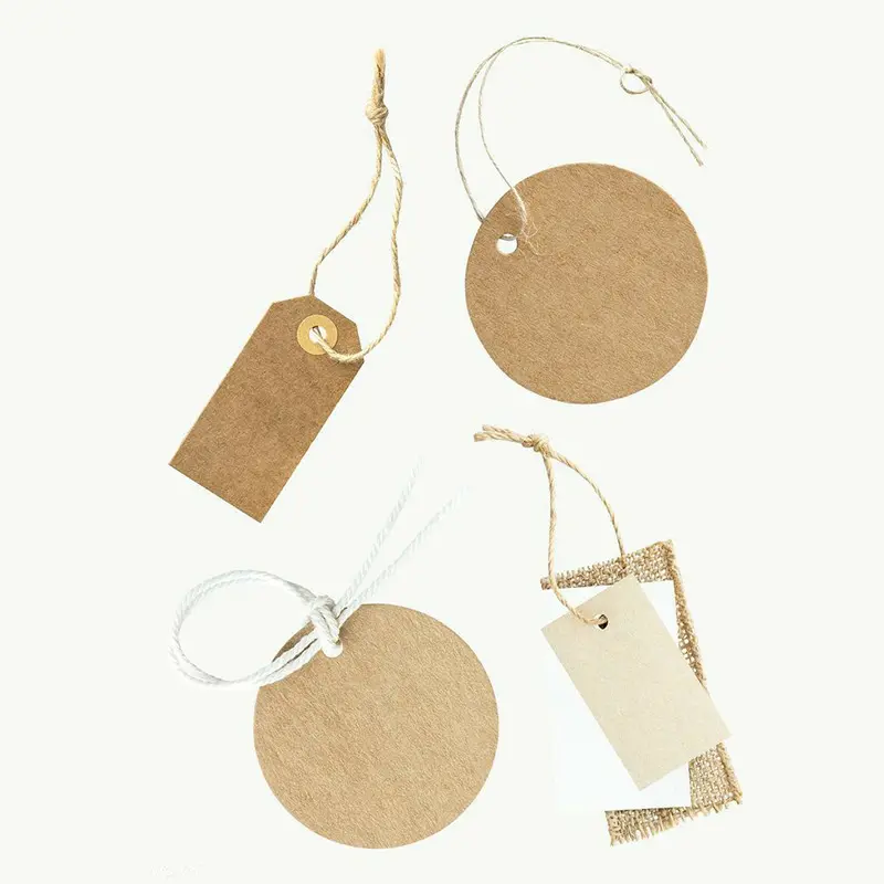 Best Selling Quality Eco-Friendly Reciclagem Papel Personalizado Impressão Brown Kraft Paper Pendurar Tags Para Roupas