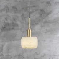 Lampe en albâtre, chambre d'hôtel de luxe, lit, lustre en marbre, fabrication sur mesure, lustre à tête unique, petit lustre