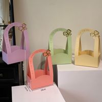 Cesta de Embalaje de Flores Creativa, Bolsa de Papel Rígido Multicolor para Ramos de Flores, Suministros Decorativos para Tiendas de Flores y Bodas