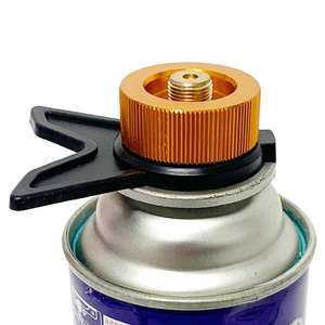 Adaptateur de cartouche de gaz en alliage d'aluminium, orange, portable, pour réchaud de camping, connecteur de brûleur à combustible longue durée - Product Image 1