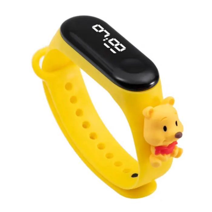 Beste Verkopen SW123 Mooie Cartoon Dier Kinderen Sport Horloge Siliconen Band Led Jongens Meisjes Touch Horloges Waterdicht