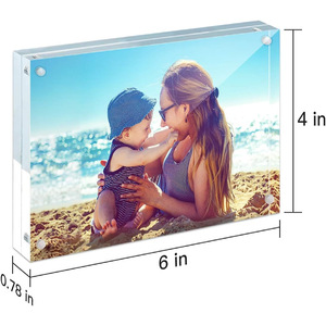 4x6 <span class=keywords><strong>20</strong></span> mét hai mặt rõ ràng nhựa trong suốt Frameless Acrylic khung ảnh với nam châm - Product Image 2