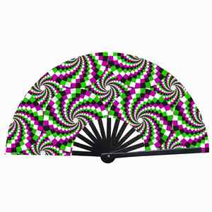 Abanico de mano grande plegable de bambú para Kung Fu, con efecto brillante y sonido de cricracc, con funda - Product Image 1