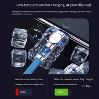 Câble de charge USB3.0 PD à charge rapide DENIXI, en cuivre pur et silice, 3-en-1 Type-C vers Type-C