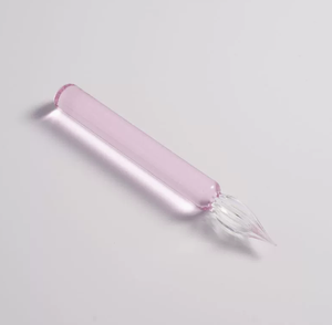 Stylo à plume en verre rose fait à la main, stylo à encre en cristal en spirale pour la calligraphie, l'écriture, l'art, la signature - Product Image 1