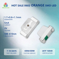 LED ambre 0602 2V 5mA durable pour carte de commande d'appareil