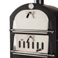 Four à pizza multifonctionnel d'extérieur en acier au carbone avec revêtement en poudre, chariot de transport facile, vente en gros d'usine