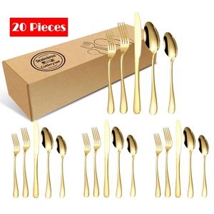 Groothandel Bestek 20 Stuks Goud Bestek <span class=keywords><strong>Set</strong></span> Rvs Bestek Voor Bruiloft - Product Image 1
