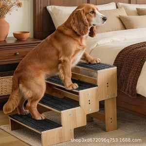 Solid wood pet stairs, non-slip ramp, dog climbing steps, pet dog climbing <b>ladder</b>, ramp, auxiliary <b>ladder</b> - Product Image 3