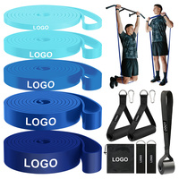 Banda de Resistencia de TPE Azul Degradado Personalizable para Ejercicios de Dominadas, Carreras de Velocidad, Flexiones y Entrenamiento de Fuerza