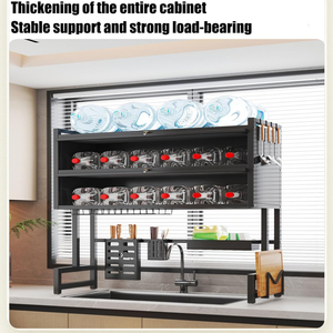 Organizador de Platos Metálico Multifuncional de Doble Capa para Fregadero de <span class=keywords><strong>Cocina</strong></span>, Moderno, a Prueba de Polvo, con Drenaje, para Vajilla - Product Image 3