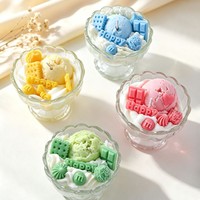 Einzigartige Hochzeitsgeschenke Geburtstagsparty-Geschenk Eisbecher Duftkerzen Neuartige Realistische Dessert-förmige Sojawachs-Aromakerzen