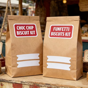 สติกเกอร์กระดาษสังเคราะห์ PP แบบพิมพ์ได้ ฉลากกล่องบิสกิตแบบกำหนดเอง ฉลากกันน้ำสำหรับบรรจุภัณฑ์อาหาร - Product Image 5