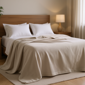 Manta de Cama de Color Sólido, Tejida, Estilo Minimalista, para Todas las Estaciones, Rectangular - Product Image 2