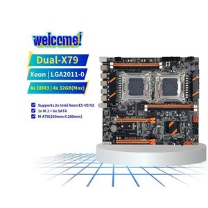 Nueva placa base Dual X79 de escritorio compatible con Intel Xeon E5 Lga2011 Socket <span class=keywords><strong>DDR3</strong></span> ECC <span class=keywords><strong>Ram</strong></span> NVMe M2 SSD SATA3.0 X79 placa base de CPU Dual - Product Image 1