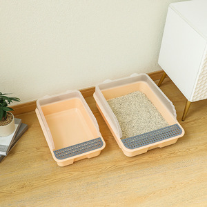 Grande litière semi-fermée pour chat, litière détachable et anti-éclaboussures, fournitures pour animaux de compagnie, livraison gratuite. - Product Image 2