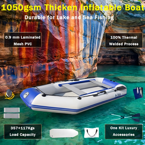 Bateaux à rames gonflables solaires marins pour 4 personnes, 3 m (9,8 pi) 300 cm, avec support hors-bord optionnel, pare-soleil et plancher pneumatique renforcé - Product Image 1