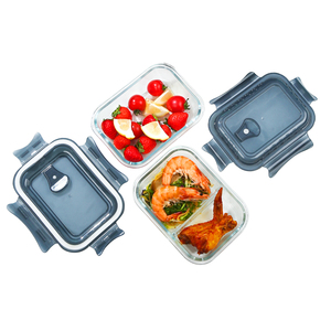 Juego de Recipientes para Almuerzo de Vidrio Borosilicato, Herméticos, Rectangulares, para Preparación de Comidas, Libres de BPA, Venta al Por Mayor, Logotipo Personalizado OEM - Product Image 5