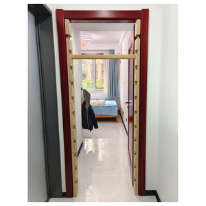 Barra per <span class=keywords><strong>trazioni</strong></span> regolabile <span class=keywords><strong>in</strong></span> <span class=keywords><strong>legno</strong></span> per porta e barra orizzontale da porta, montaggio senza foratura, scala per allenamento ecologica - Product Image 2