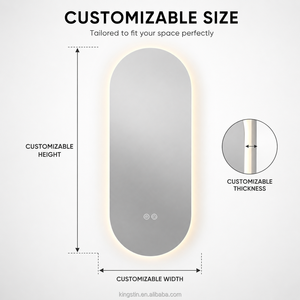 Kingstin Espejo Inteligente LED Ovalado Sin Marco Retroiluminado Espejo de Baño Tamaño y Grosor Personalizado - Product Image 4