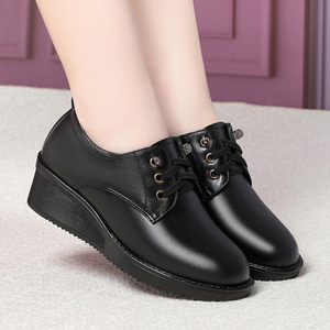 Xuanhui Nuova Collezione <span class=keywords><strong>Scarpe</strong></span> Casual da Donna in Vera Pelle Antiscivolo Comode <span class=keywords><strong>con</strong></span> Lacci e Plateau 4,5 cm - Product Image 2
